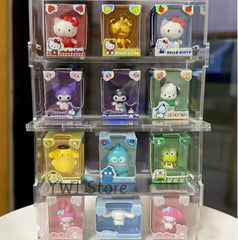 Sanrio Family Rice Grain Doll First Blind Box Hello Kitty Kuromi Mini Collectible Model Dolls Handmade Action Figures Girl Gift
