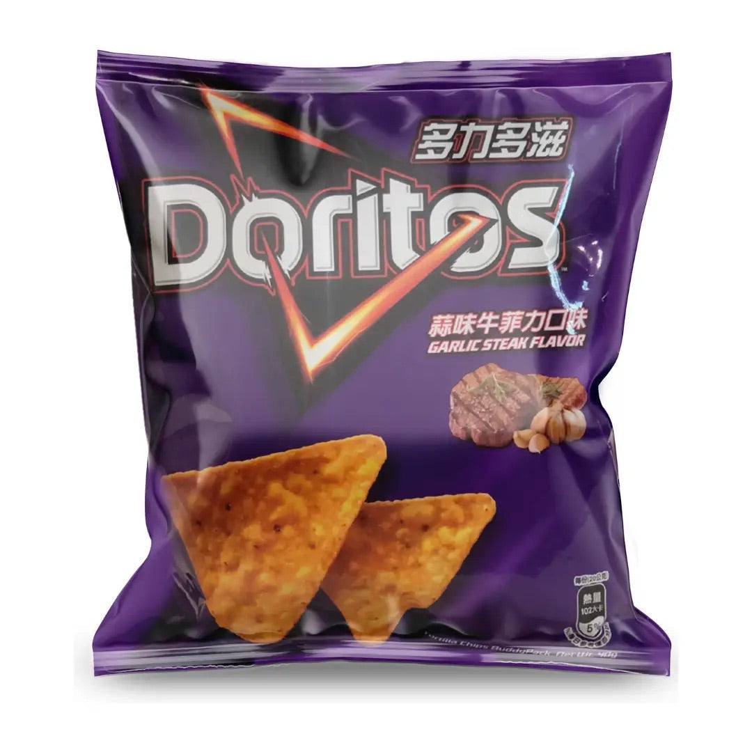 DORITOS CHIPS GARLIC STEAK FLAVOR(S)