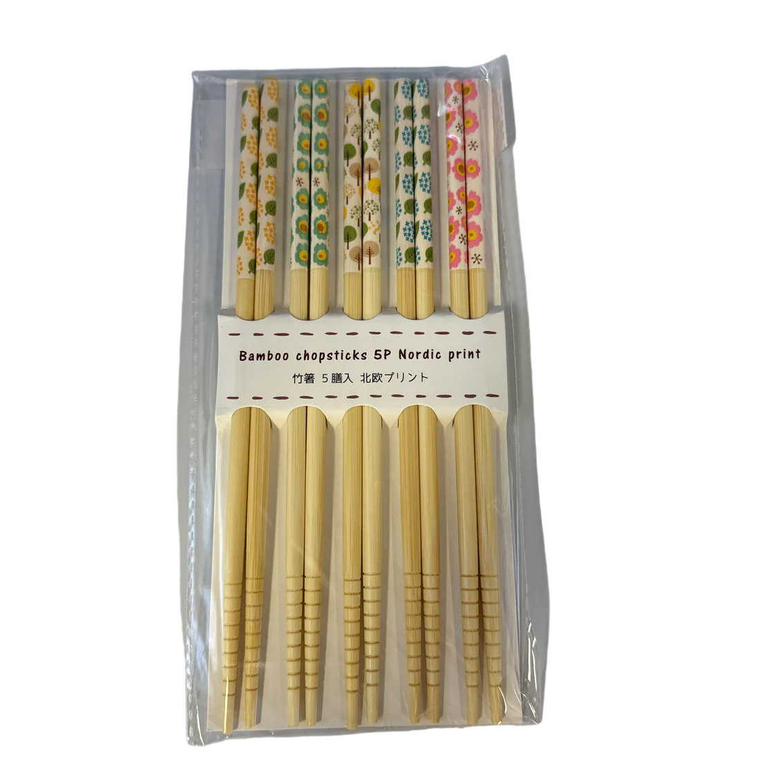 Bamboo chopsticks 5P north europe print