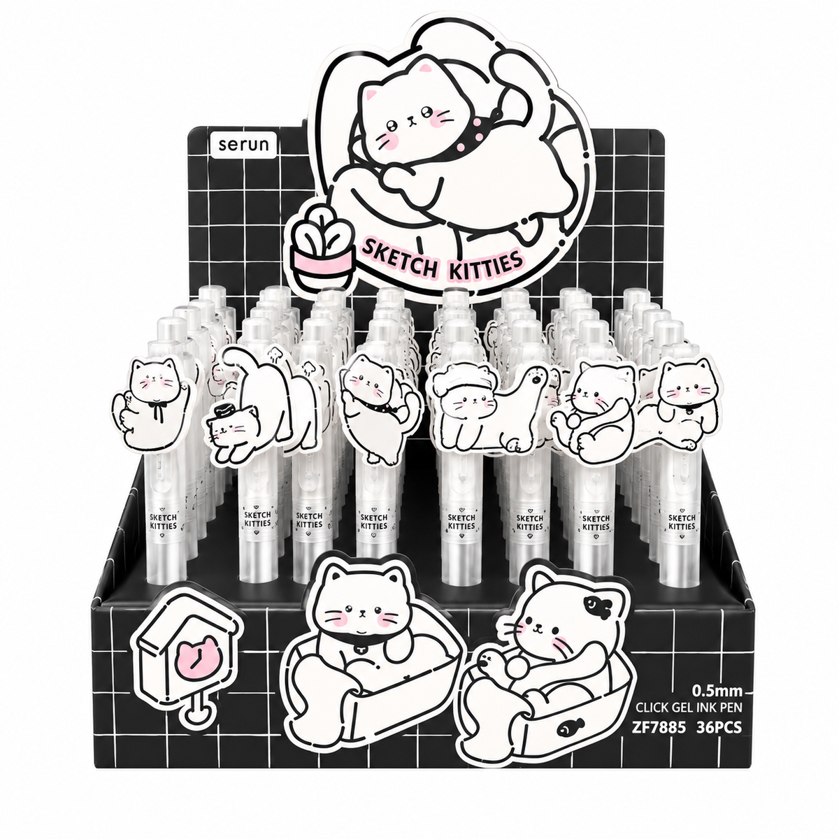 Sketch Kitties Black Gel Pen