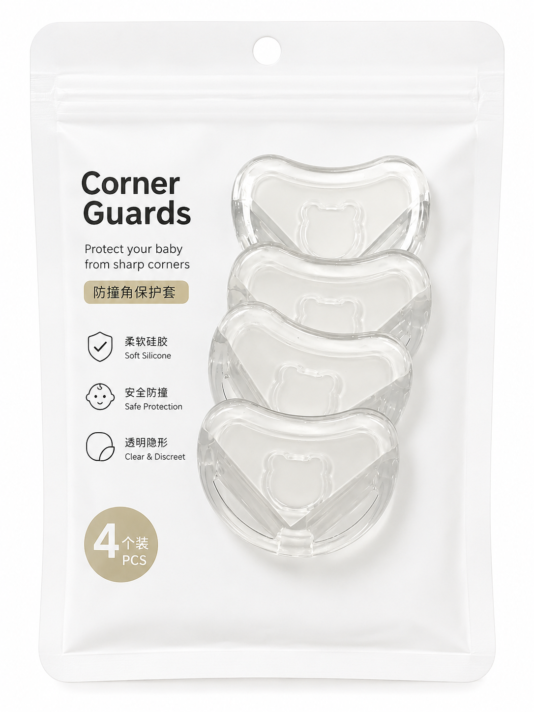 FaSoLa Transparent Anti-Collision Corner 4PC  N