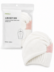 FaSoLa Antibacterial Microfiber Hair Drying Towel Cap (White)