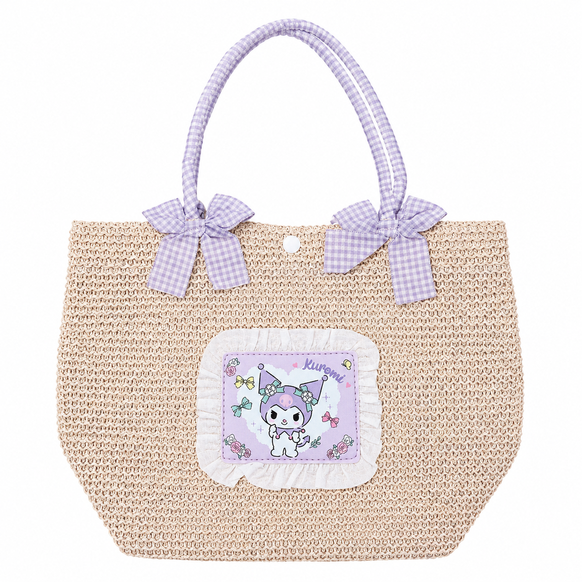 Sanrio Flower Town Series Straw Bag - Kuromi