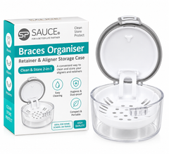 SP SAUCE Braces Organizer Case with Mirror & Cleaning Brush