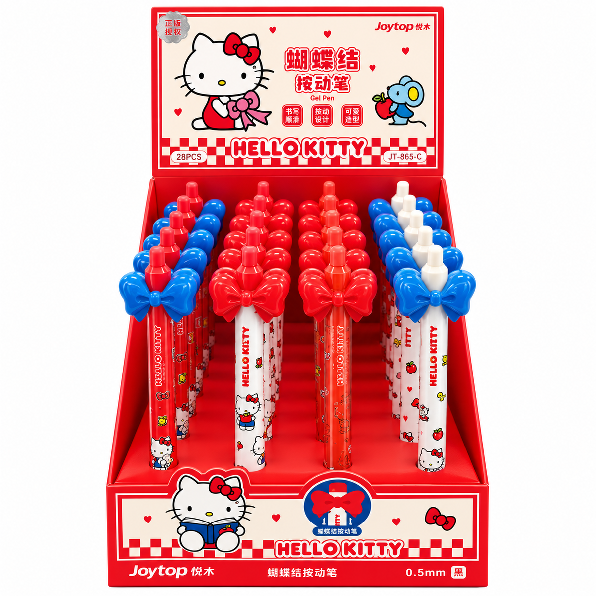 Hello Kitty Bow-Shaped Gel Pen Red Blue
