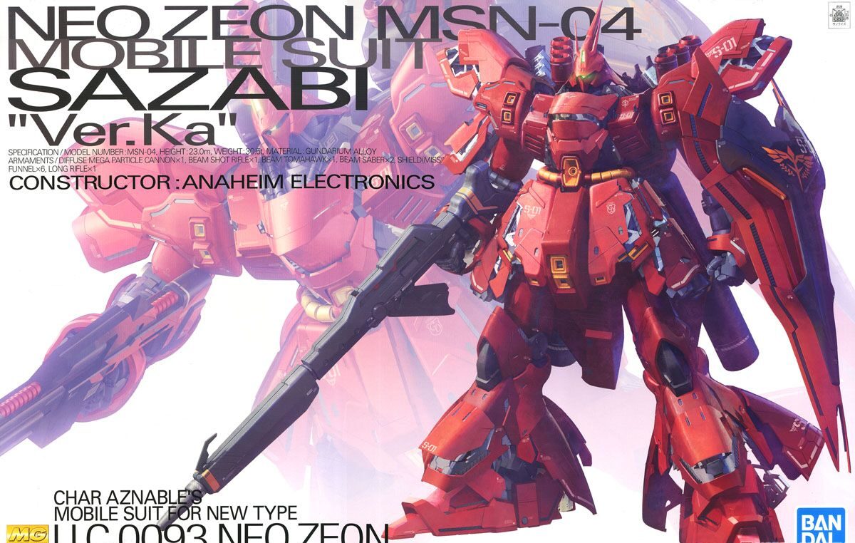 Sazabi (Ver. Ka) "Char's Counterattack", Bandai MG 1/100 (Model Kit)