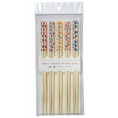 Bamboo chopsticks 5p flower print