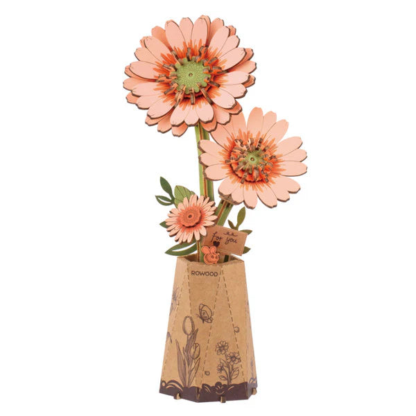 Rolife Rowood Light Orange Gerbera Daisy 3D Puzzle