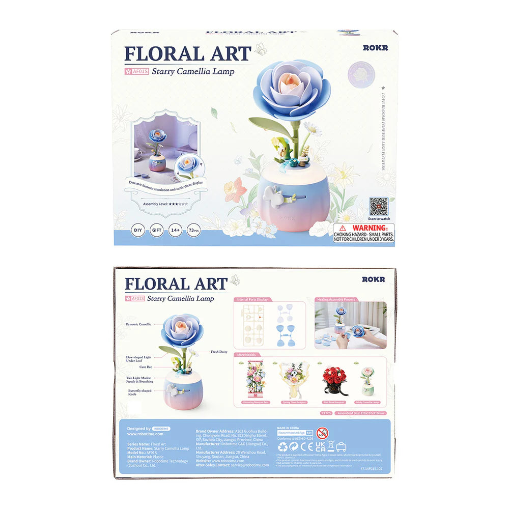 ROKR Starry Camellia Lamp DIY 3D Flower Night Light AF01S