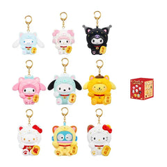 Sanrio Characters Maneki Neko Lucky Cat Plush Pendant Toptoy 3-Inch Plush Doll Blind Box