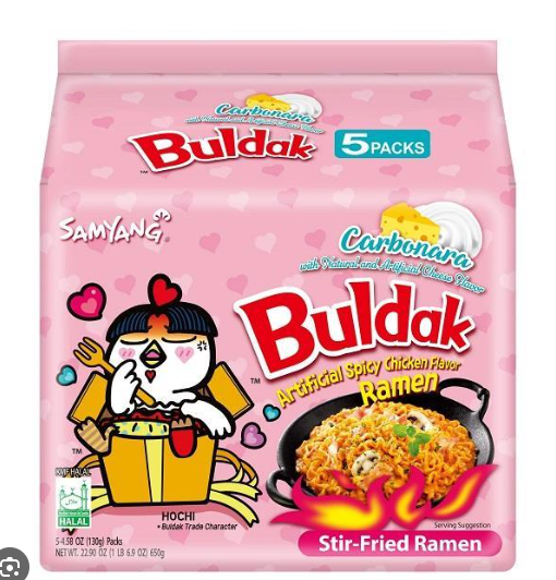 Artificial Spicy Chicken Flavor Ramen Carbonara