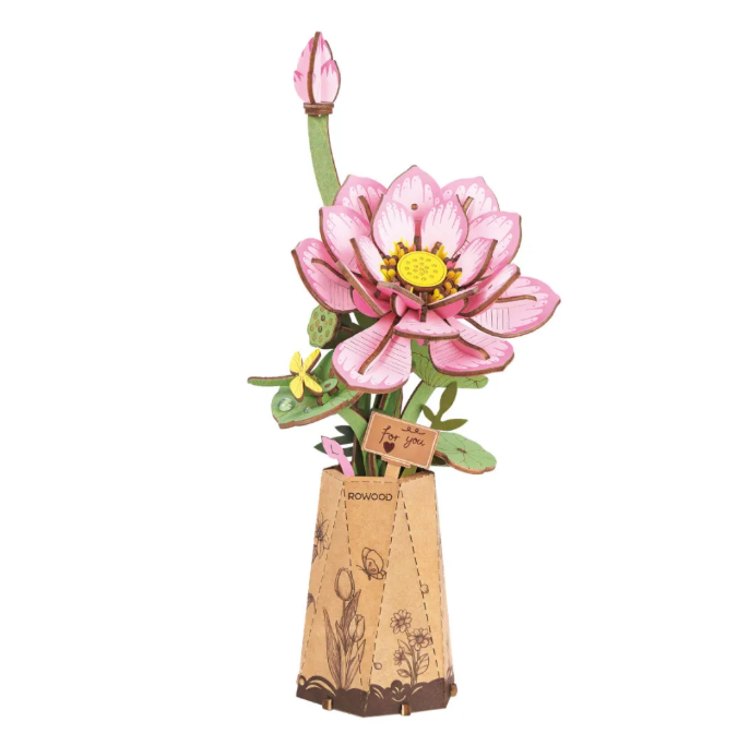 Rowood Lotus DIY Wooden Wooden Flower 3D Puzzle TW151