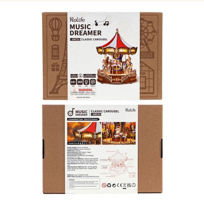 Rolife 3D Wooden Puzzle - Classic Carousel AMC01