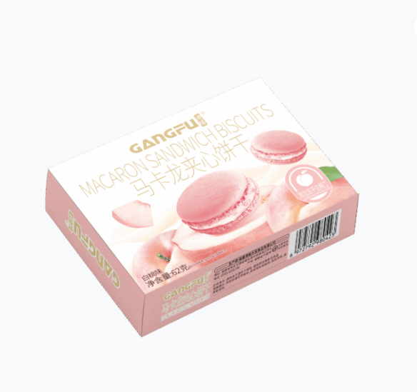 GF MACARON SANDWICH BISCUIT WHITE PEACH FLAVOR