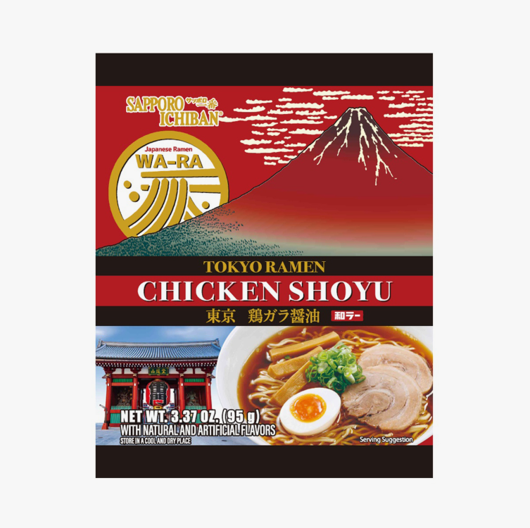SAPPORO ICHIBAN WA-RA TOKYO RAMEN CHICKEN SHOYU 3 .37OZ