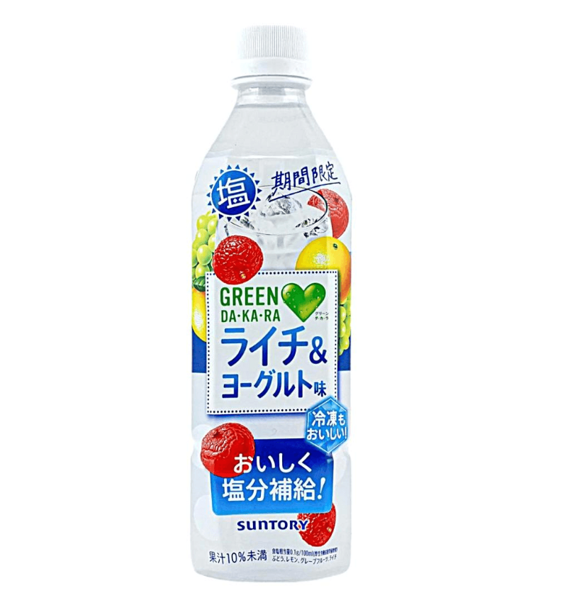 SUNTORY SOFT DRINK GREEN DAKARA SALTED LYCHEE  YOGURT 490ML