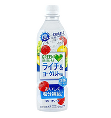 SUNTORY SOFT DRINK GREEN DAKARA SALTED LYCHEE  YOGURT 490ML