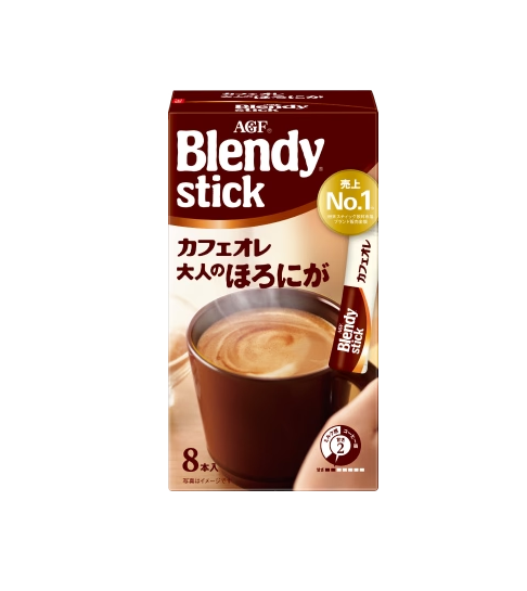 AGF BLENDY STICK CAFE AU LAIT BITTERSWEET (8 STICKS)