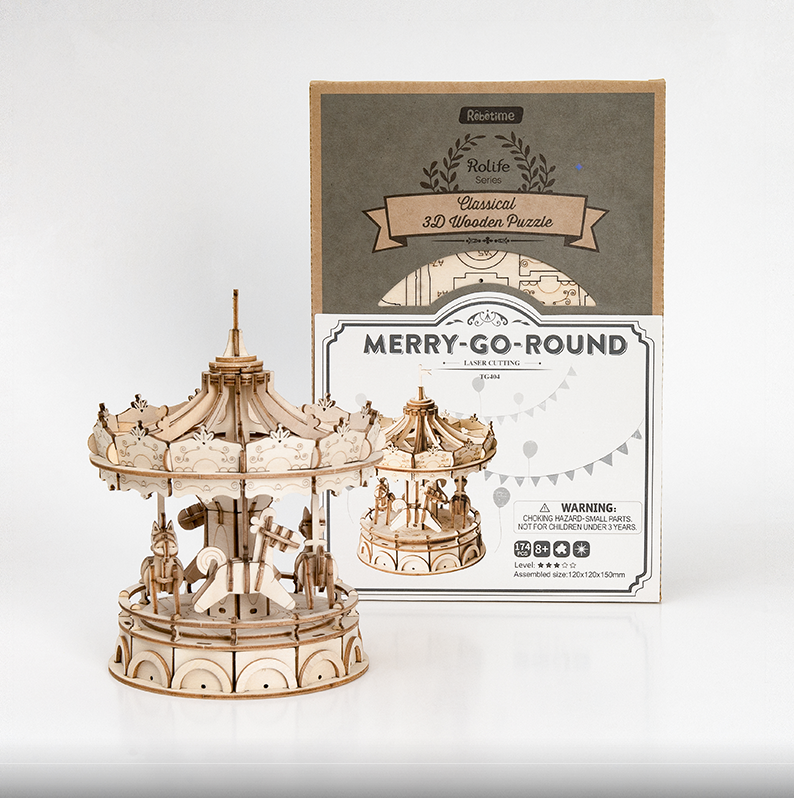Rolife DIY Wood Puzzle Merry-Go-Round TG404