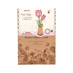 Rolife Rowood Pink Tulip DIY Flower 3D Wooden Puzzle TW082