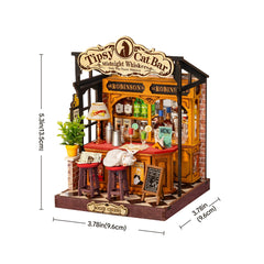 Rolife Tipsy Cat Bar DIY Miniature House DS054
