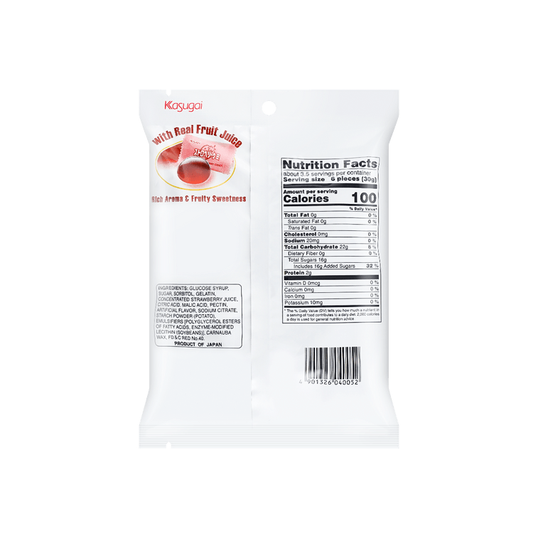 KASUGAI FRUTIA STRAWBERRY GUMMY CANDY  102g