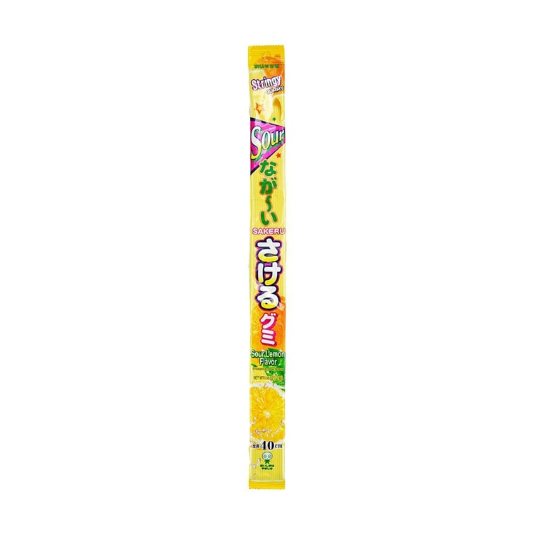 UHA MIKAKUTO LONG SAKERU STRINGY GUMMY SOUR LEMON 1.16 OZ