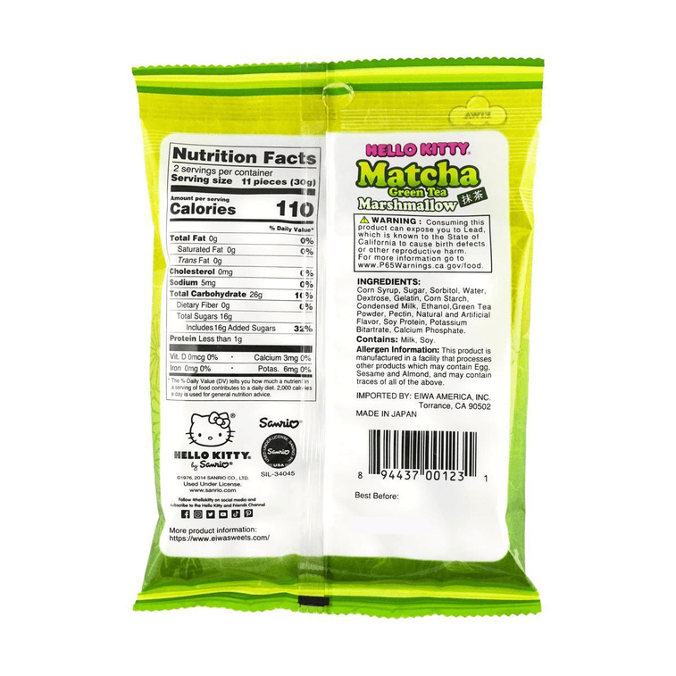 Hellokitty Matcha Marshmallows 2.47 oz