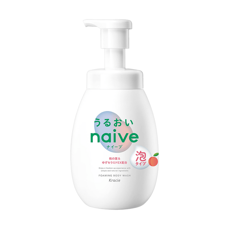 KRACIE NAIVE BODY SOAP PEACH FOAM 600ML