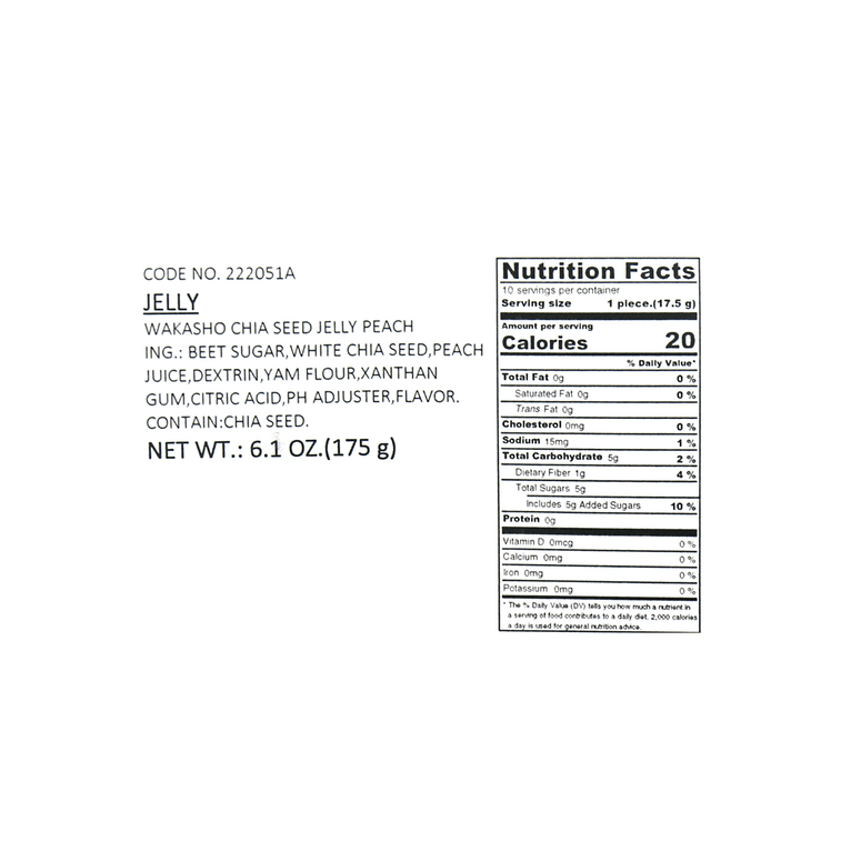 WAKASHO CHIA SEED JELLY PEACH JELLY 175g