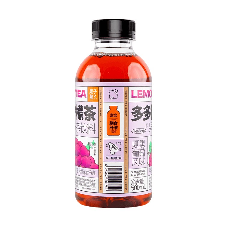 DUO DUO LEMON TEA (SUMMER BLACK GRAPE FLAVOR) FRUIT FLAVOR TEA SOFT DRINK 500ML