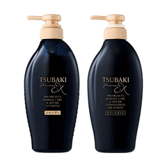 TSUBAKI Black Camellia Luxury Black Ion Repair Strong EX Shampoo&Conditioner 400ml+400ml