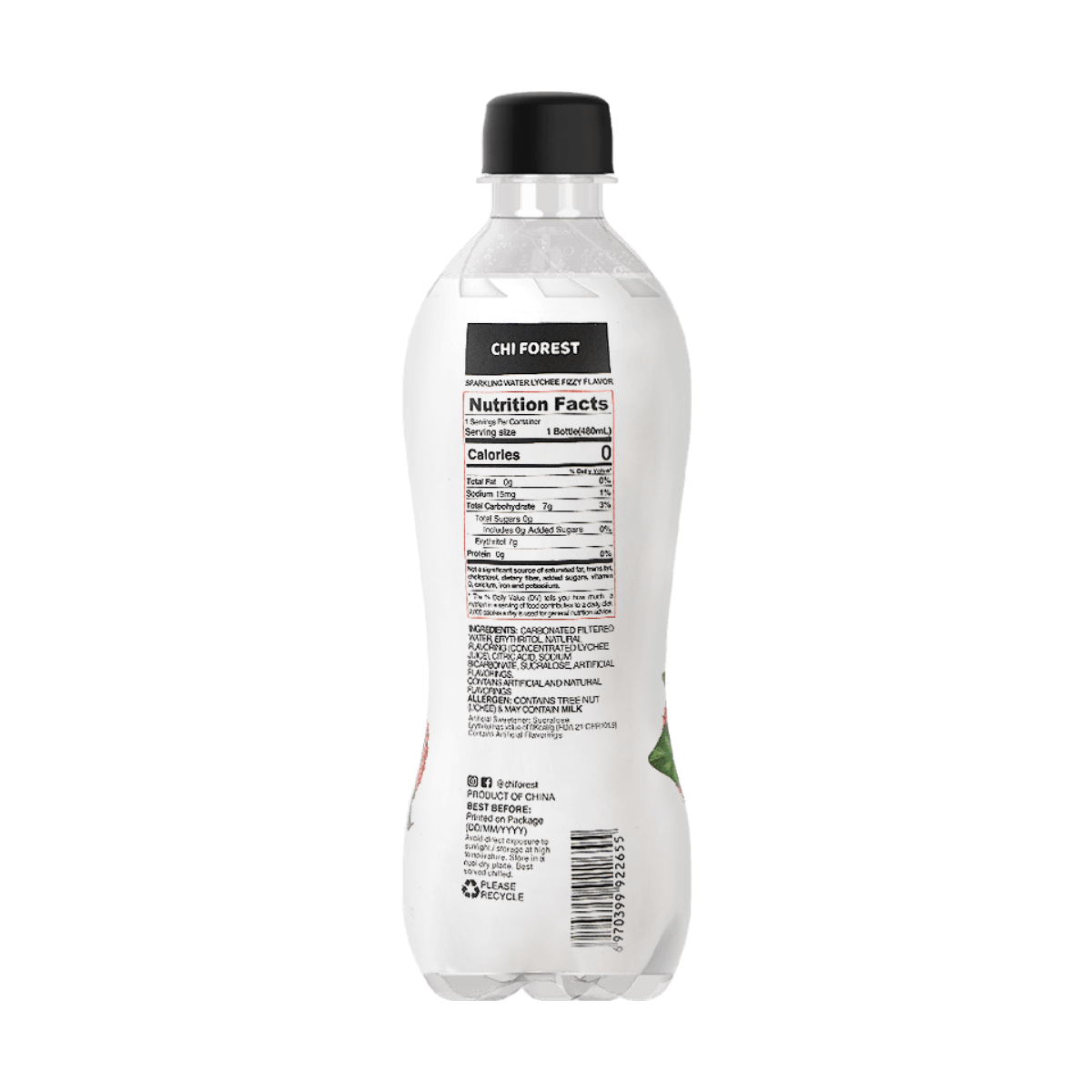 Chi Forest Sparkling Water Lychee Fizzy Flavor