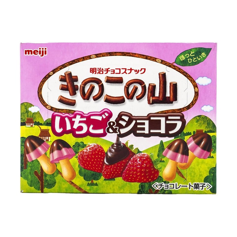 Meiji Kinoko No Yama Strawberry & Chocolate