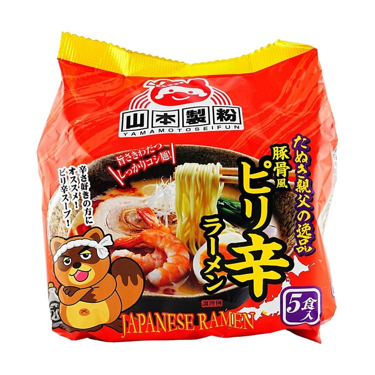 SALE!! YAMAMOTO SEIFUN TANUKI OYAJI SPICY RAMEN 5P (MEAT-FREE)450g