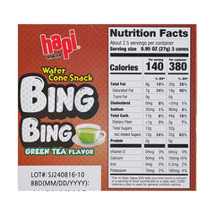 HAPI BING BING CONE SNACK GRN TEA