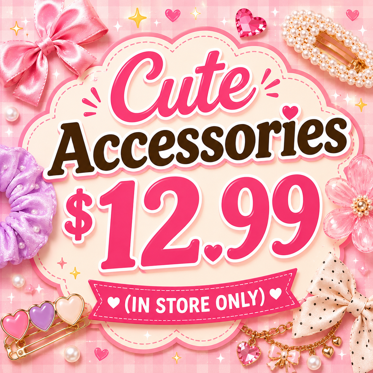 Cute Accessories $12.99 (IN STORE ONLY)