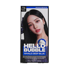Hello Bubble Hair Dye, Easy Hair Coloring, 3.52oz. #4B Whale Deep Blue [2 Boxes of Medium-Long Hair Value Pack]