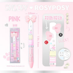 Rosyposy Bowknot Snoopy Pink pen 2 color(Black and Red)