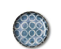 Rustic White Circles Shallow Bowl J5888