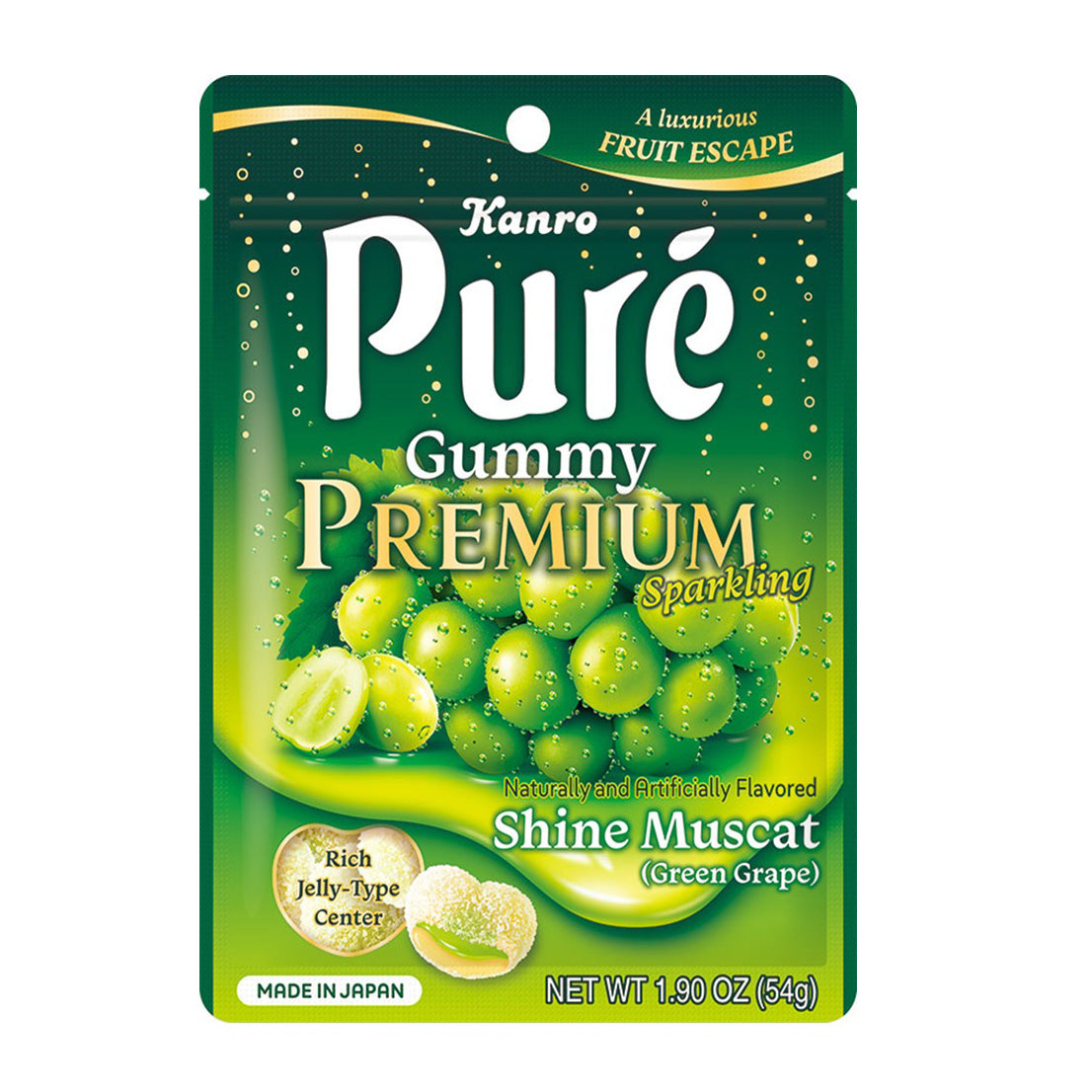 KANRO PURE GUMMY PREMIUM SHINE MUSCAT SPARKLING 1.90 OZ