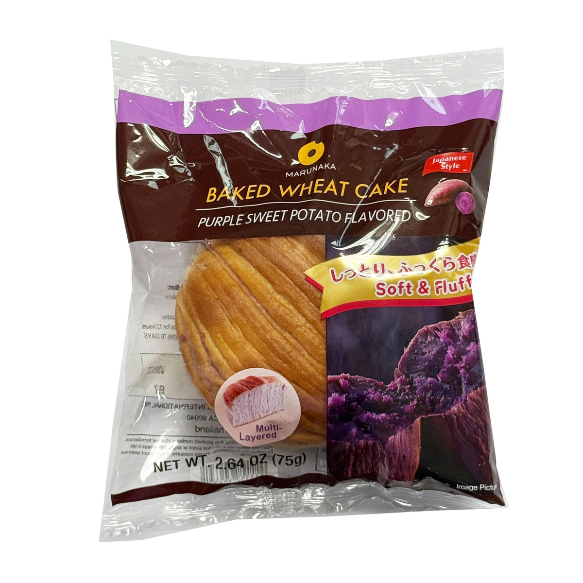 MARUNAKA PURPLE SWEET POTATO FLAVOR BUN BAKED WHEAT CAKE 2.64 OZ