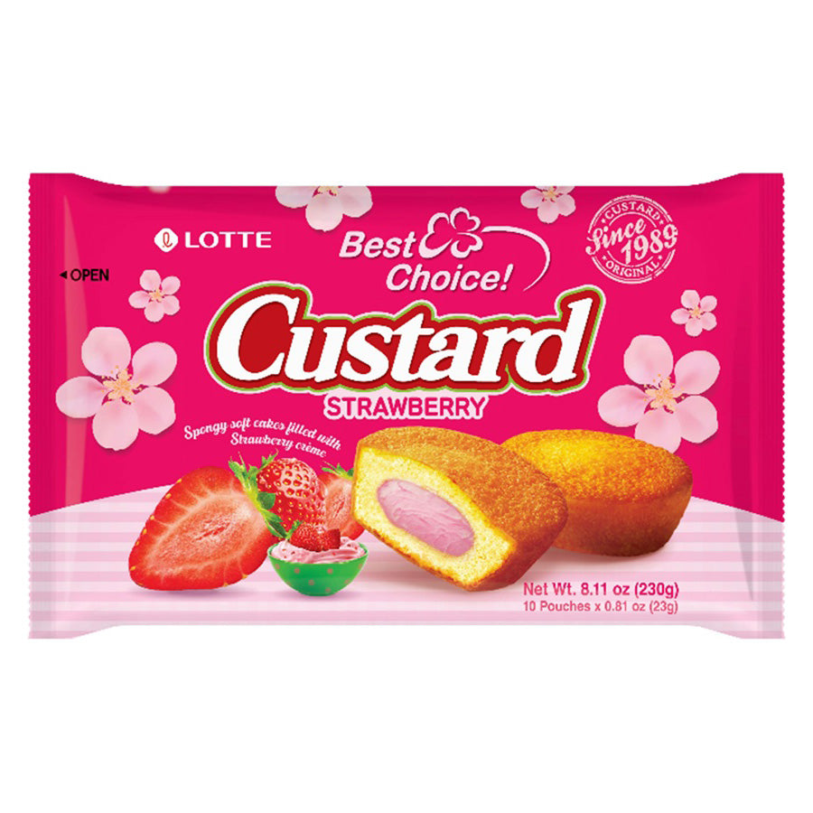 LOTTE CUSTARD CAKE STRAWBERRY 12P