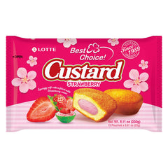 LOTTE CUSTARD CAKE STRAWBERRY 12P