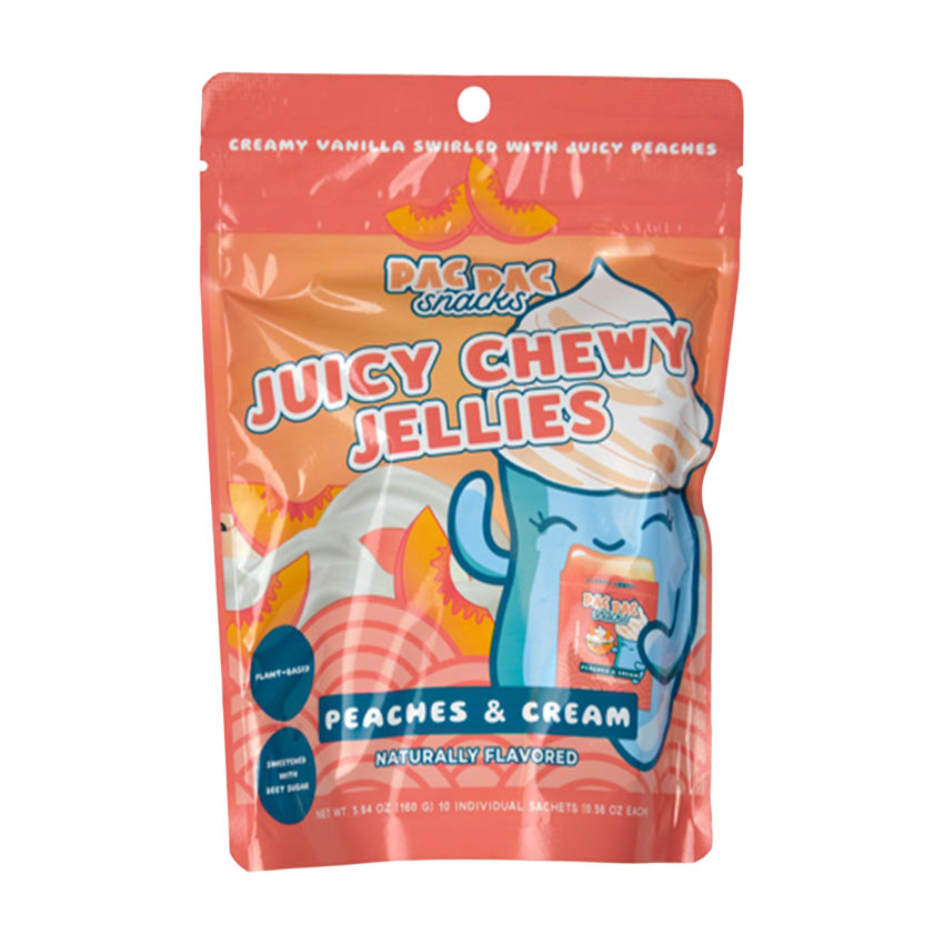 PAC PAC JUICY CHEWY JELLIES PEACHES & CREAM