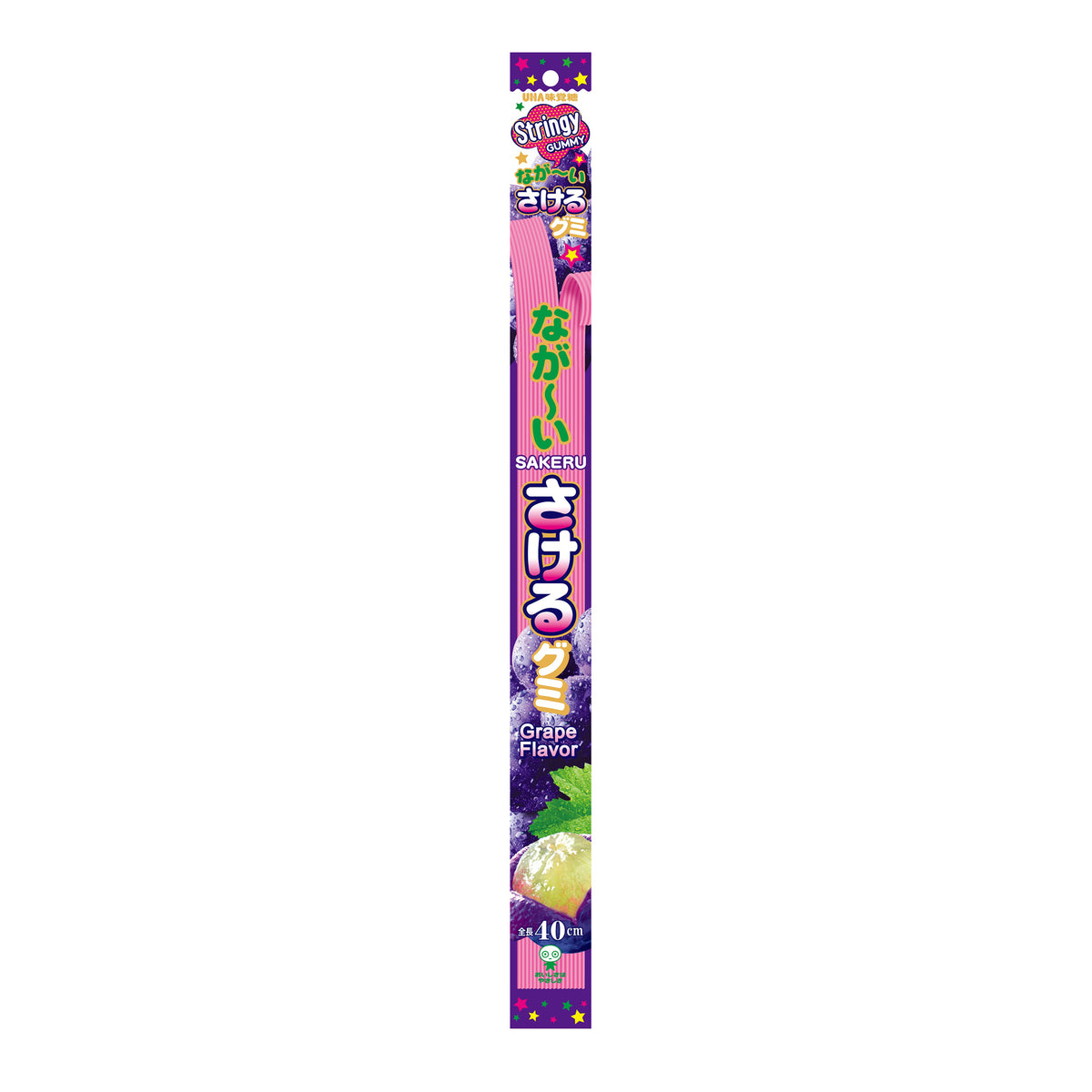 UHA MIKAKUTO LONG SAKERU STRINGY GUMMY GRAPE KYOHO 1.16oz