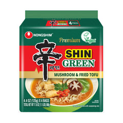 Nongshim Shin Ramyun Green Mushroom&Fried Tofu, 4.4 Ounce, Pack of 4