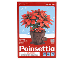 Robotime Rowood Poinsettia Flowers - DIY Miniature 3D Wooden Model Kit TF001