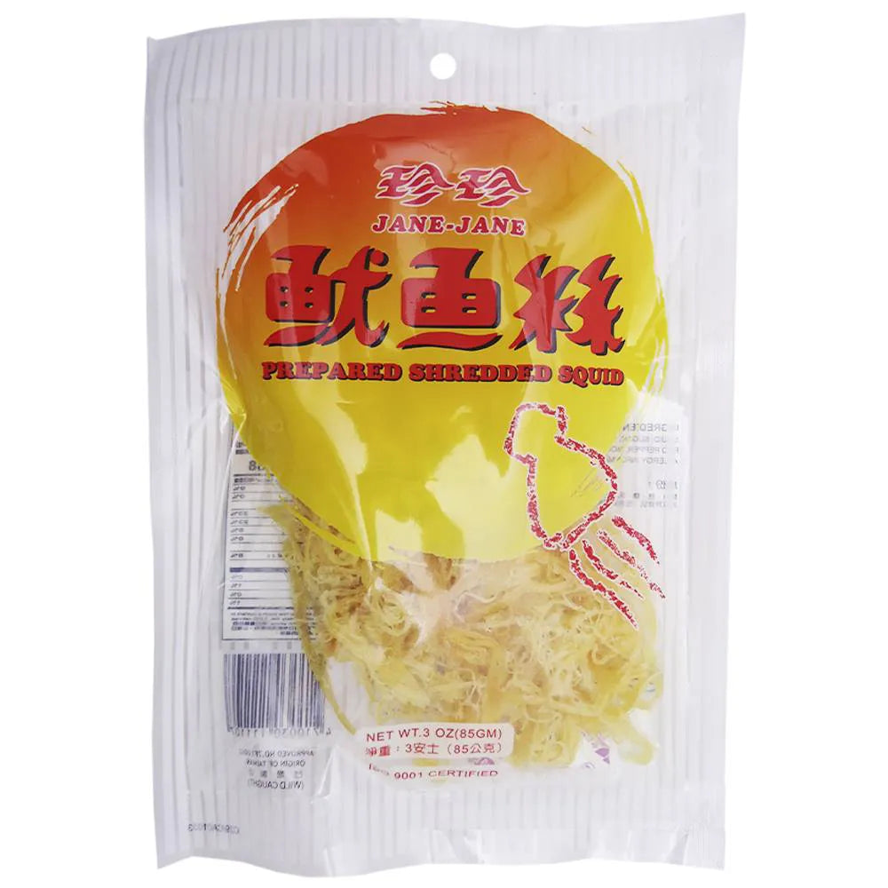 JANE JANE PREPARED SHREDDED SQUID SEASONED DRIED SQUID 85g